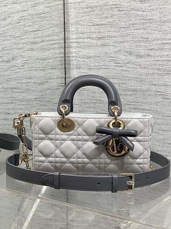Dior Lady D-Joy Small Bag Lambskin Grey 22x6x12cm - Unahubs
