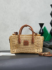 Miu Miu Raffia handbag Cognac 25.5x14.5x9.5cm - 1