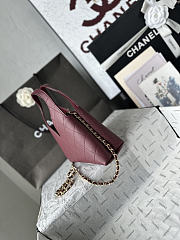 Chanel Small Shopping Bag Lambskin Gold Burgundy 23x23x7cm - 3