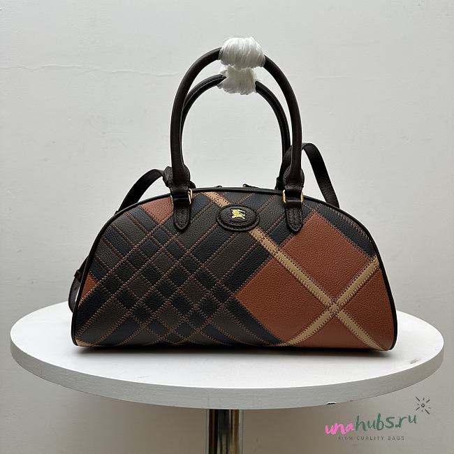 Burberry medium check-pattern tote bag brown 33.5x12.5x17cm - 1