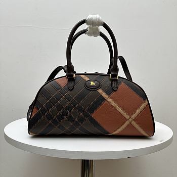 Burberry medium check-pattern tote bag brown 33.5x12.5x17cm