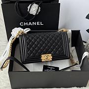 Chanel Medium Le boy Bag Black Caviar Gold 25cm - 1