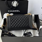 Chanel Medium Le boy Bag Black Caviar Gold 25cm - 3