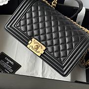 Chanel Medium Le boy Bag Black Caviar Gold 25cm - 2