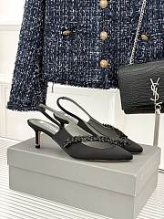 Balenciaga Manolo Blahnik 50mm Slingback in black satin - 1