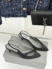 Balenciaga Manolo Blahnik 50mm Slingback in black satin - 3