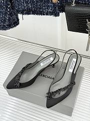 Balenciaga Manolo Blahnik 50mm Slingback in black satin - 2