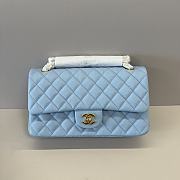 Chanel Flap Bag Light Blue Caviar Gold 25cm - 1