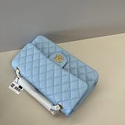 Chanel Flap Bag Light Blue Caviar Gold 25cm - 3