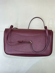 Chanel Maxi Flap bag Calfskin Gold-Tone Burgundy 32x19.5x10cm - 5