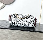 Chanel 25 Mini Handbag Pony Hair White Black 22x20x12.5cm - 4