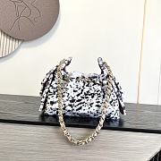 Chanel 25 Mini Handbag Pony Hair White Black 22x20x12.5cm - 2