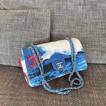 Chanel Canvas Square Quilted Surf Flap Multicolor 25x15cm