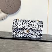 Chanel Medium Flap Bag White Black Calf Hair Gold 25cm - 1