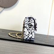 Chanel Medium Flap Bag White Black Calf Hair Gold 25cm - 3