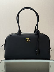 Chanel Large Bowling Bag Calfskin Gold Black 35.5x19x12.5cm - 1