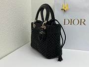Dior Medium Lady Bag Black Woven Calfskin 24x21x12cm - 5