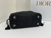 Dior Medium Lady Bag Black Woven Calfskin 24x21x12cm - 4