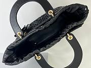 Dior Medium Lady Bag Black Woven Calfskin 24x21x12cm - 3