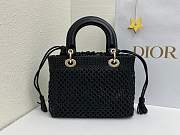 Dior Medium Lady Bag Black Woven Calfskin 24x21x12cm - 2
