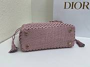 Dior Medium Lady Bag Pink Woven Calfskin 24x21x12cm - 2
