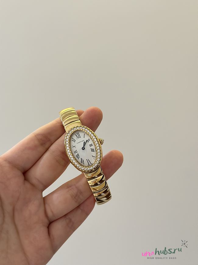 Cartier Baignoire gold with diamonds - 1