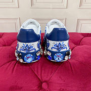 Dolce & Gabbana Majolica-print calfskin Portofino sneakers - 3