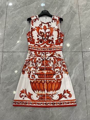Dolce & Gabbana Majolica-print short dress