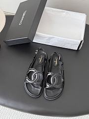 Chanel Sandals in Black Crumpled Shiny Lambskin - 1