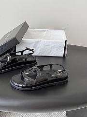 Chanel Sandals in Black Crumpled Shiny Lambskin - 3