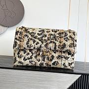 Chanel Large flap bag Tweed gold Brown black white 38.5x26x11cm - 1