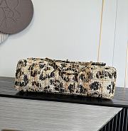 Chanel Large flap bag Tweed gold Brown black white 38.5x26x11cm - 3