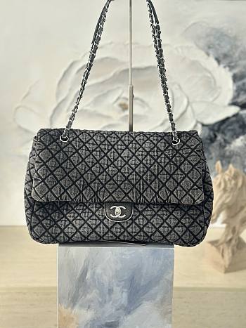 Chanel Denim Denimpression Flap Grey Black 39x26x11cm