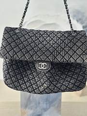 Chanel Denim Denimpression Flap Grey Black 39x26x11cm - 2