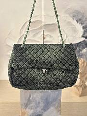 Chanel Denim Denimpression Flap Green Black 39x26x11cm - 1