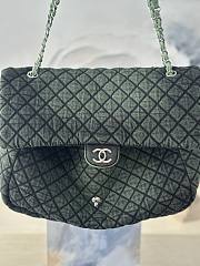 Chanel Denim Denimpression Flap Green Black 39x26x11cm - 5