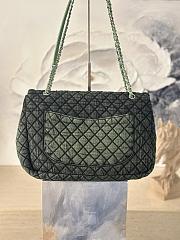 Chanel Denim Denimpression Flap Green Black 39x26x11cm - 3
