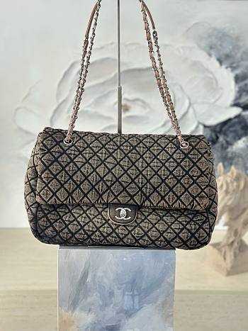 Chanel Denim Denimpression Flap Rose Black 39x26x11cm