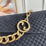 Gucci Large Chain Shoulder Bag in Black Suede 36x19.5x9.5cm - 5