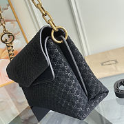 Gucci Large Chain Shoulder Bag in Black Suede 36x19.5x9.5cm - 3