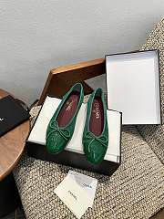 Chanel Suede Patent Cap Toe CC Ballerina Flats green - 4
