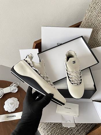 Chanel Sneakers Lambskin & Mixed Fibers White