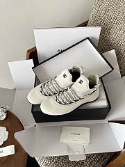 Chanel Sneakers Lambskin & Mixed Fibers White - 4