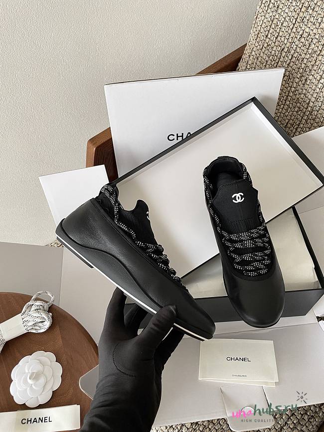Chanel Sneakers Lambskin & Mixed Fibers Black - 1
