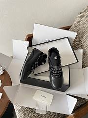 Chanel Sneakers Lambskin & Mixed Fibers Black - 3