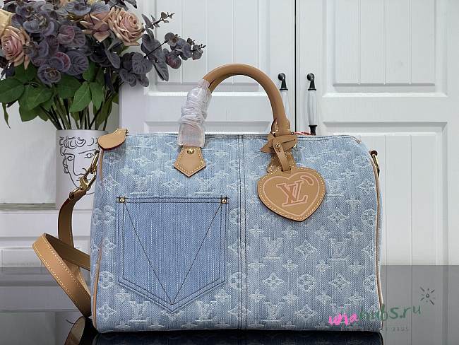 Louis Vuitton Speedy 30 Denim Blue 34x22x19cm - Unahubs - 1
