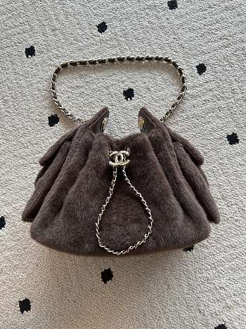 Chanel 25 Mini Handbag Pony Hair Brown 22x20x12.5cm