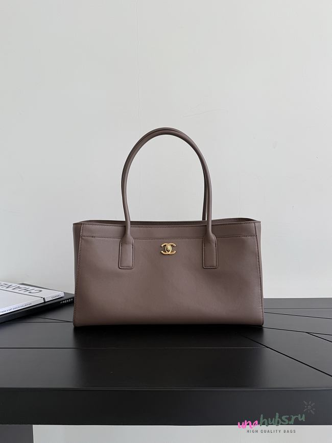 Chanel Small Shopping Tote Dark Brown 39x13x20cm - 1