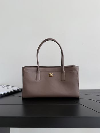 Chanel Small Shopping Tote Dark Brown 39x13x20cm