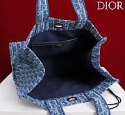 Dior Dioriviera Medium Spongy Book Tote Blue 36x24x20cm - 4